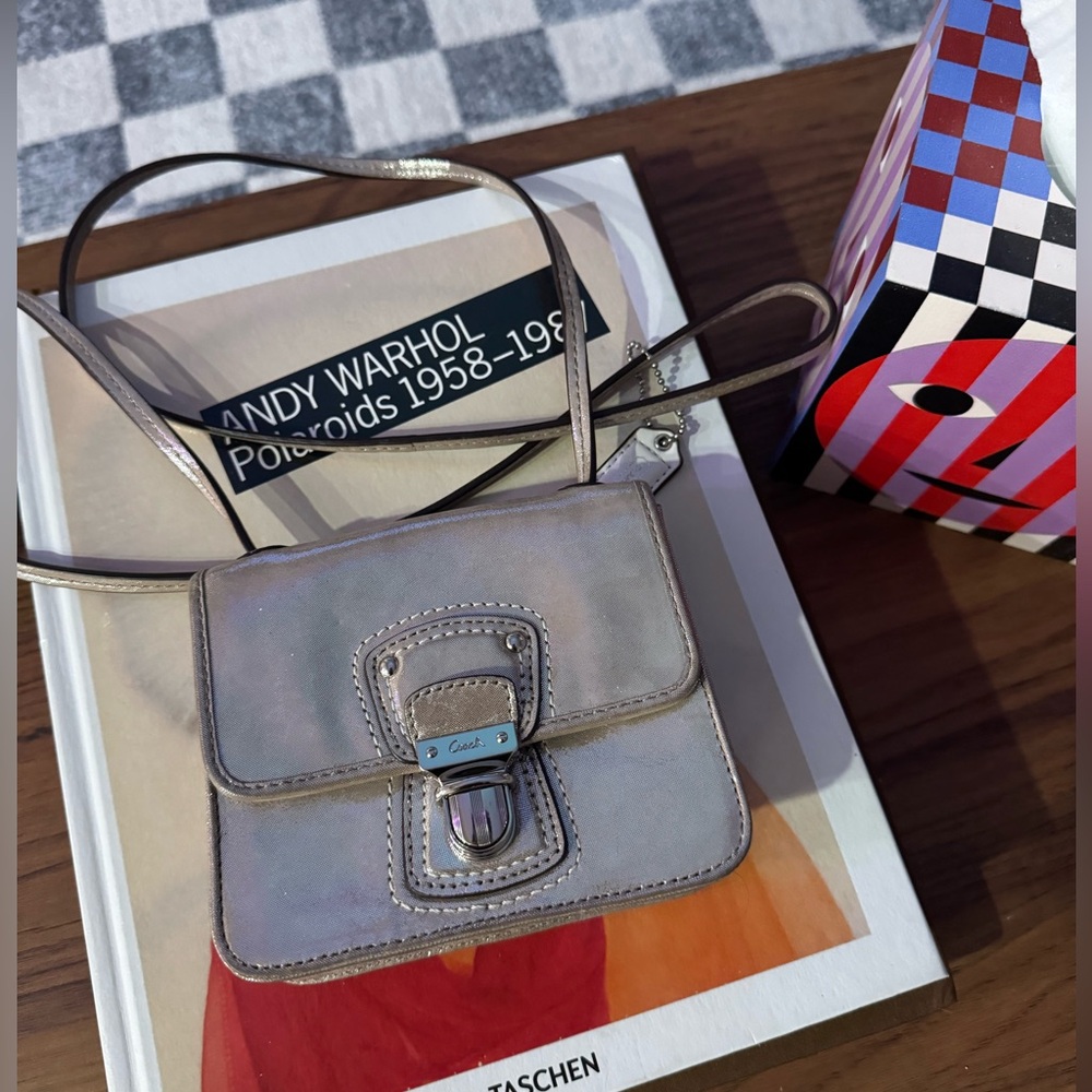 Coach Silver Shimmer Mini Crossbody